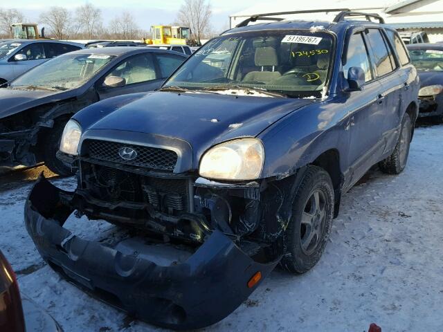 KM8SC73D63U365704 - 2003 HYUNDAI SANTA FE G BLUE photo 2