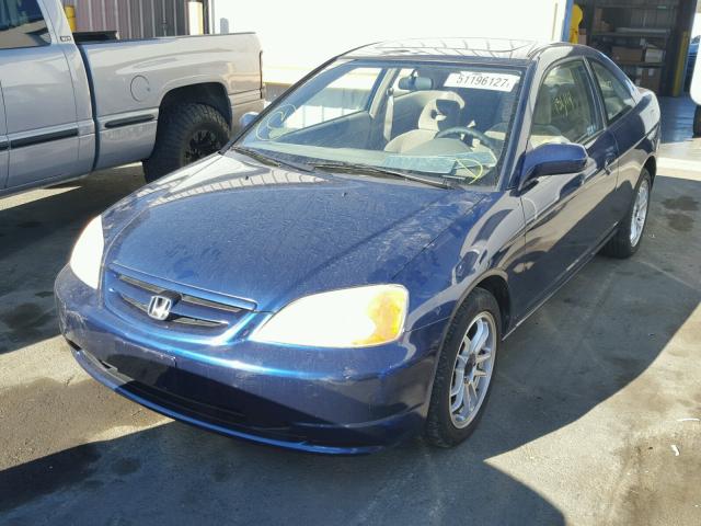 1HGEM22992L090737 - 2002 HONDA CIVIC EX ლურჯი ფოტო 2