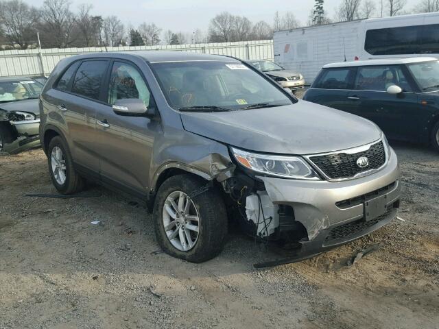 5XYKTCA65EG501293 - 2014 KIA SORENTO LX GRAY photo 1