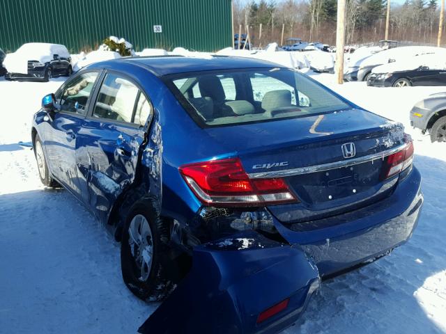 2HGFB2F54DH539212 - 2013 HONDA CIVIC LX BLUE photo 3