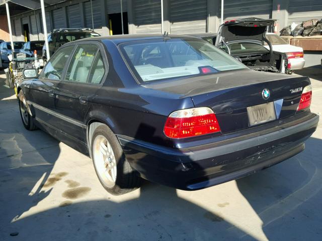 WBAGG83441DN88404 - 2001 BMW 740 I AUTO BLUE photo 3