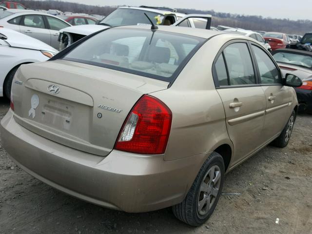 KMHCN46C47U124326 - 2007 HYUNDAI ACCENT GLS GOLD photo 4