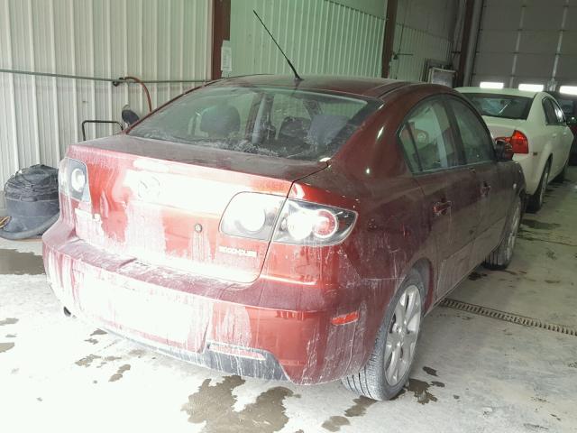 JM1BK32F981163919 - 2008 MAZDA 3 I MAROON photo 4