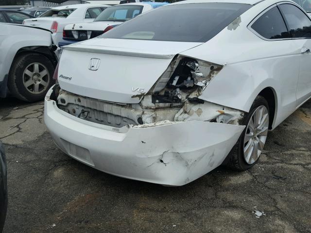 1HGCS22848A010267 - 2008 HONDA ACCORD EXL WHITE photo 9