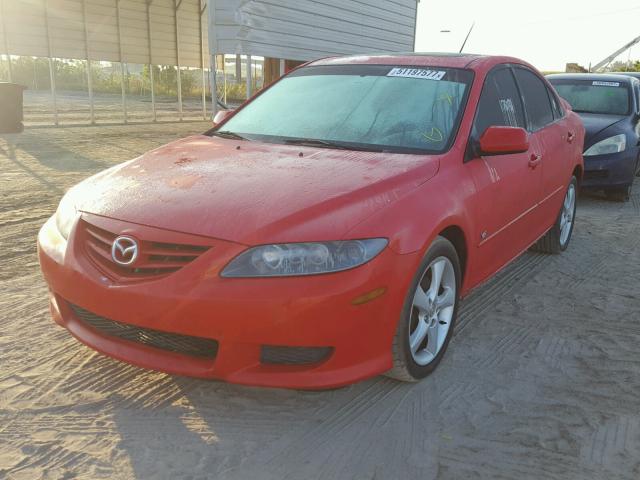 1YVHP84D545N55488 - 2004 MAZDA 6 S RED photo 2