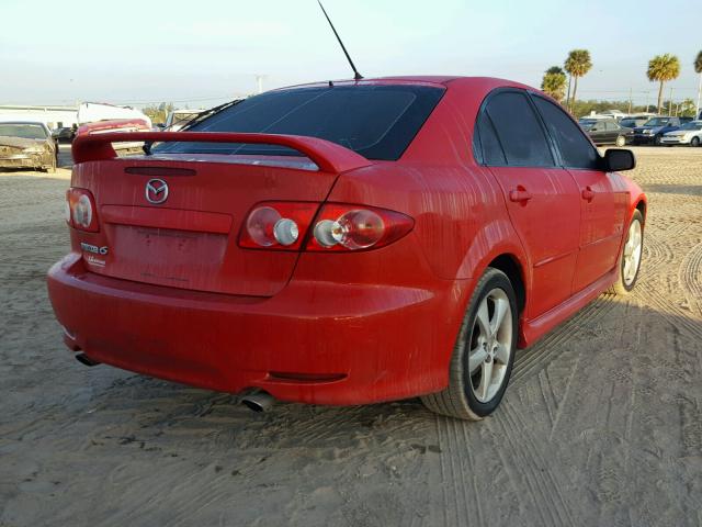 1YVHP84D545N55488 - 2004 MAZDA 6 S RED photo 4