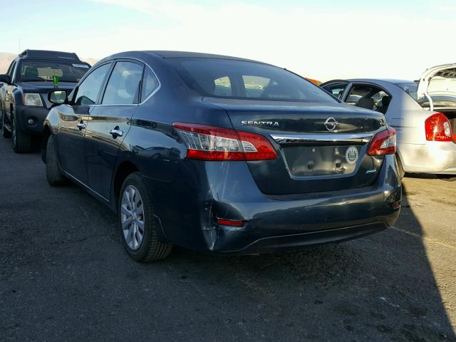 3N1AB7AP6EY214395 - 2014 NISSAN SENTRA S BLUE photo 3