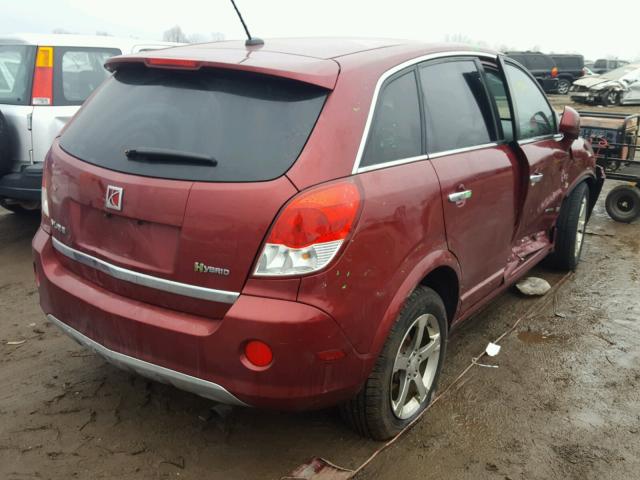 3GSCL93Z38S729203 - 2008 SATURN VUE HYBRID RED photo 4