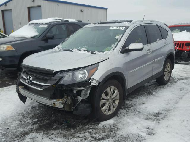 2HKRM4H7XDH680017 - 2013 HONDA CR-V EXL SILVER photo 2