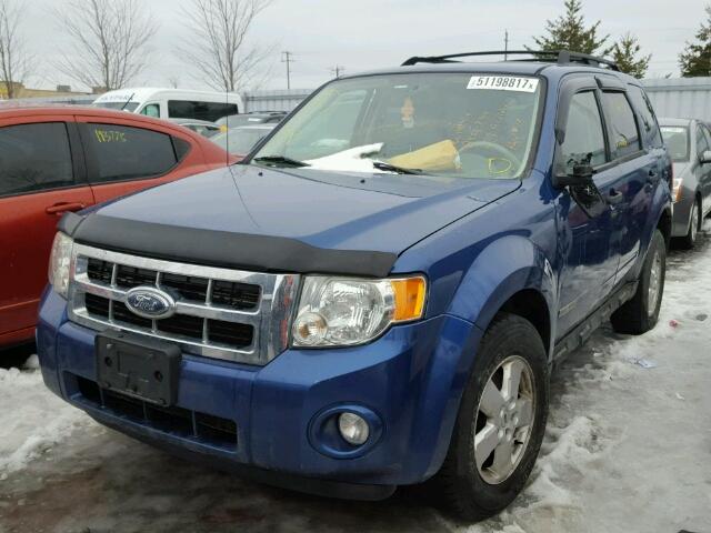 1FMCU03Z38KE07835 - 2008 FORD ESCAPE XLT BLUE photo 2