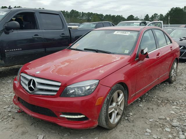 WDDGF5EB2BR154816 - 2011 MERCEDES-BENZ C 300 RED photo 2