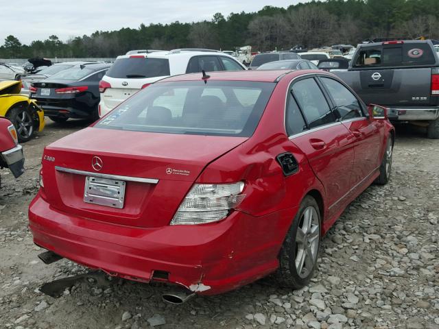 WDDGF5EB2BR154816 - 2011 MERCEDES-BENZ C 300 RED photo 4