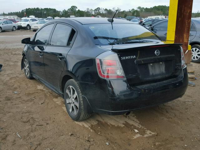 3N1AB6AP0CL609094 - 2012 NISSAN SENTRA 2.0 BLACK photo 3