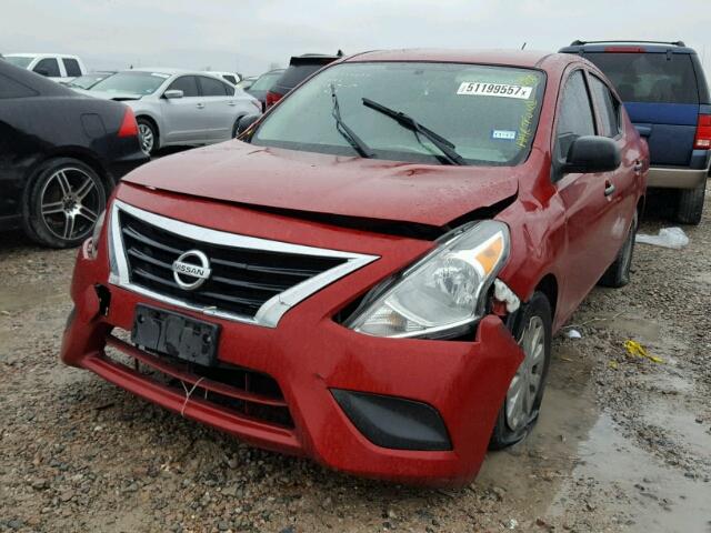 3N1CN7AP2FL803961 - 2015 NISSAN VERSA S RED photo 2