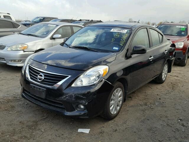 3N1CN7AP1CL942331 - 2012 NISSAN VERSA S BLACK photo 2