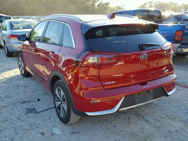 KNDCB3LC1H5056865 - 2017 KIA NIRO FE RED photo 3