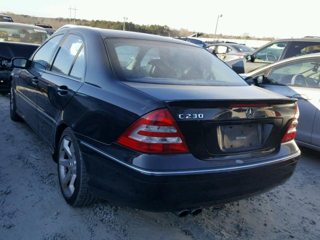 WDBRF52H77A942149 - 2007 MERCEDES-BENZ C 230 BLACK photo 3