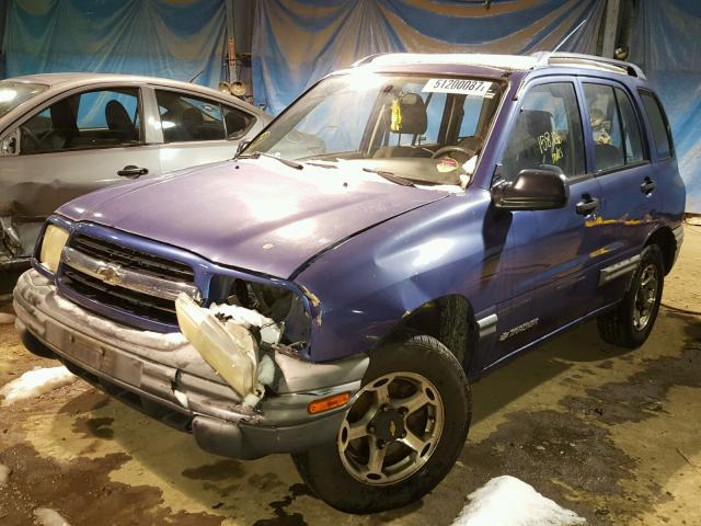 2CNBJ13C1X6924459 - 1999 CHEVROLET TRACKER BLUE photo 2