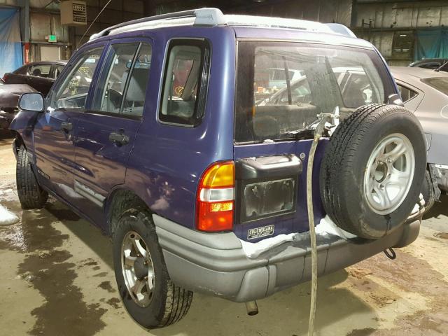 2CNBJ13C1X6924459 - 1999 CHEVROLET TRACKER BLUE photo 3