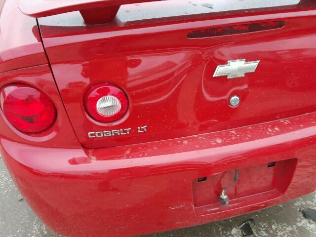 1G1AL15F587325351 - 2008 CHEVROLET COBALT LT RED photo 9