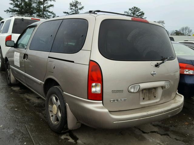 4N2ZN15TX1D807490 - 2001 NISSAN QUEST GXE SILVER photo 3