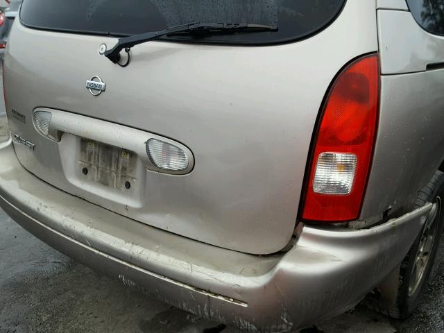 4N2ZN15TX1D807490 - 2001 NISSAN QUEST GXE SILVER photo 9