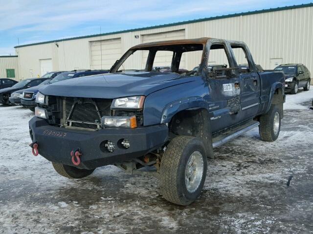 1GCHK23D67F143386 - 2007 CHEVROLET SILVERADO BLUE photo 2