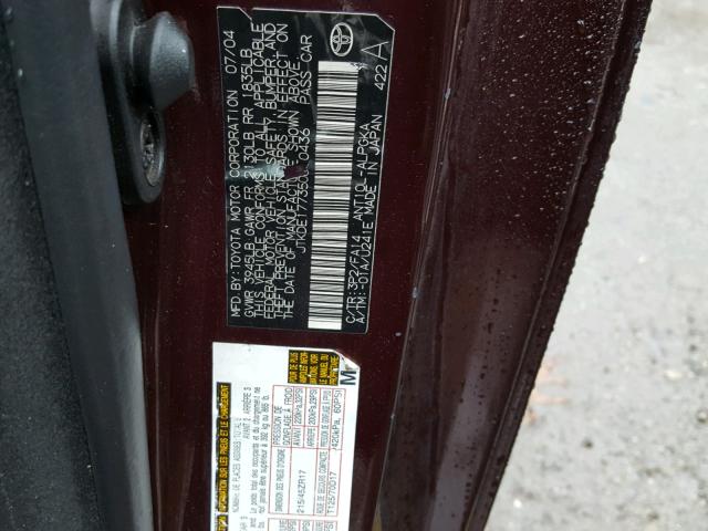 JTKDE177350010436 - 2005 TOYOTA SCION TC 紫色 照片 10