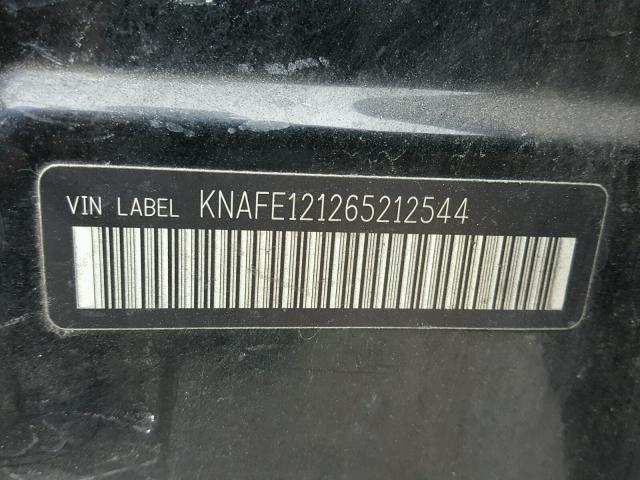 KNAFE121265212544 - 2006 KIA NEW SPECTR BLACK photo 10