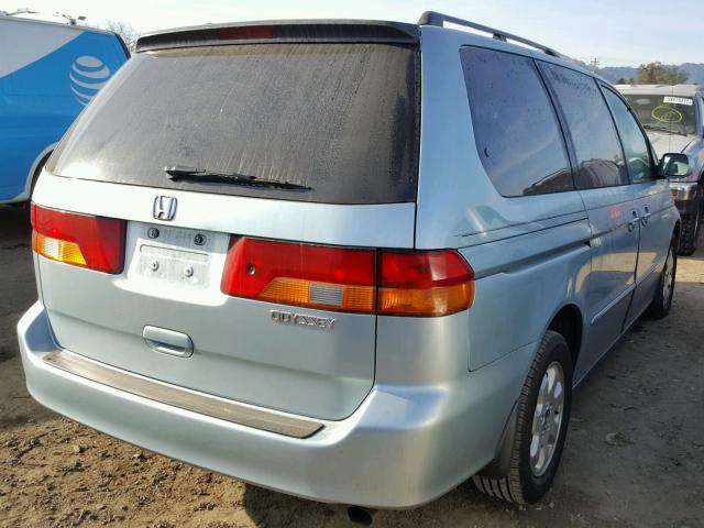 5FNRL18904B050623 - 2004 HONDA ODYSSEY EX BLUE photo 4