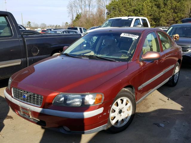 YV1RS61R122173643 - 2002 VOLVO S60 BURGUNDY photo 2