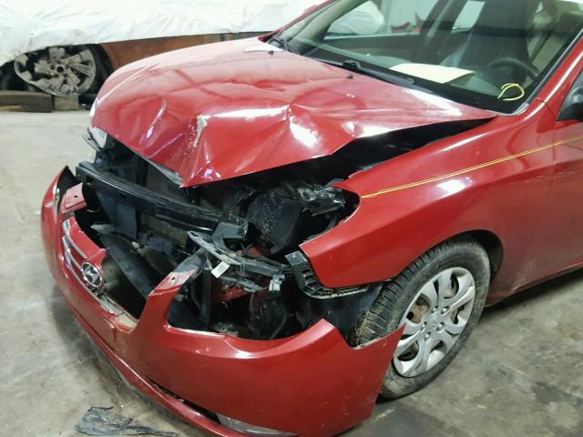 KMHDU4AD9AU956209 - 2010 HYUNDAI ELANTRA BL RED photo 9