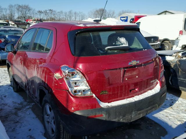 KL7CJPSB0FB199935 - 2015 CHEVROLET TRAX 1LS RED photo 3