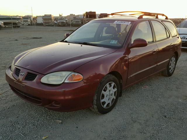 KMHJW35FXYU150893 - 2000 HYUNDAI ELANTRA GL RED photo 2