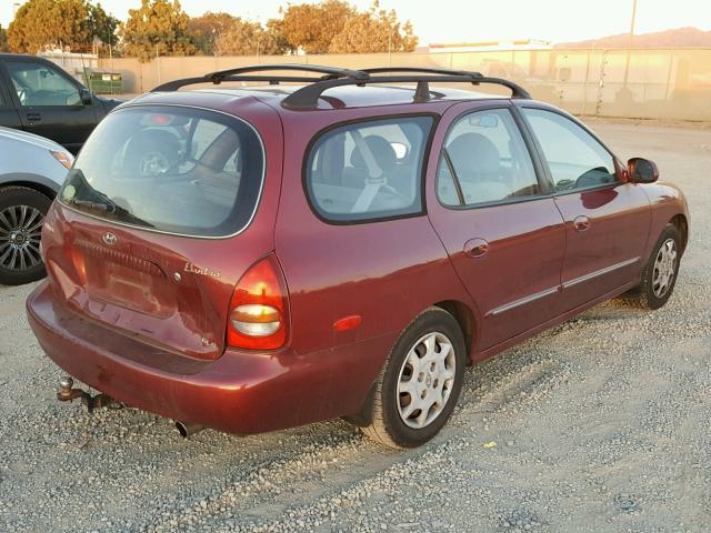 KMHJW35FXYU150893 - 2000 HYUNDAI ELANTRA GL RED photo 4