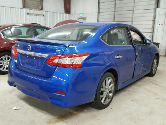 3N1AB7AP1FY270889 - 2015 NISSAN SENTRA S BLUE photo 4