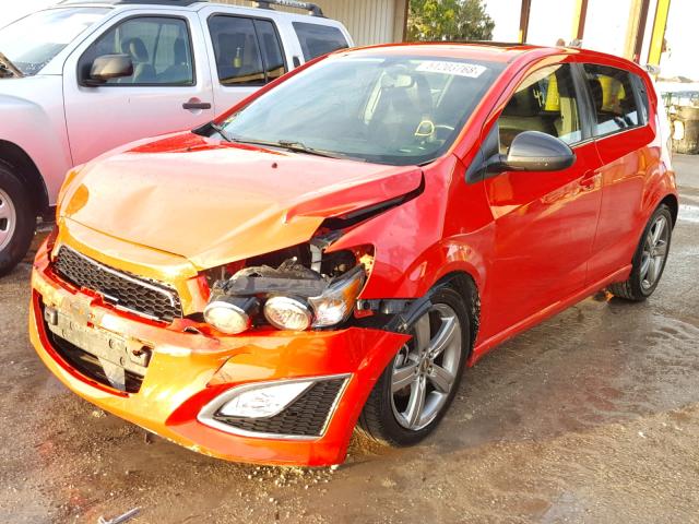 1G1JG6SB7F4142972 - 2015 CHEVROLET SONIC RS RED photo 2