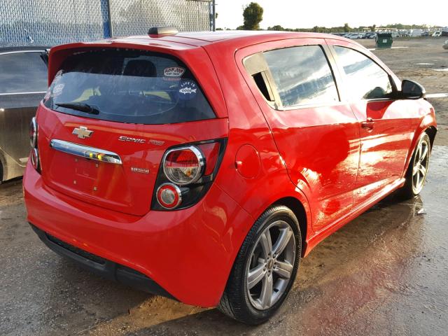 1G1JG6SB7F4142972 - 2015 CHEVROLET SONIC RS RED photo 4