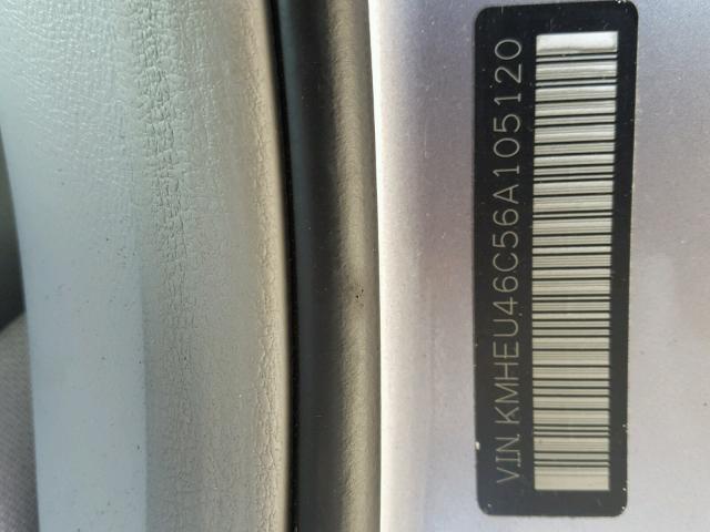 KMHEU46C56A105120 - 2006 HYUNDAI SONATA GLS GRAY photo 10