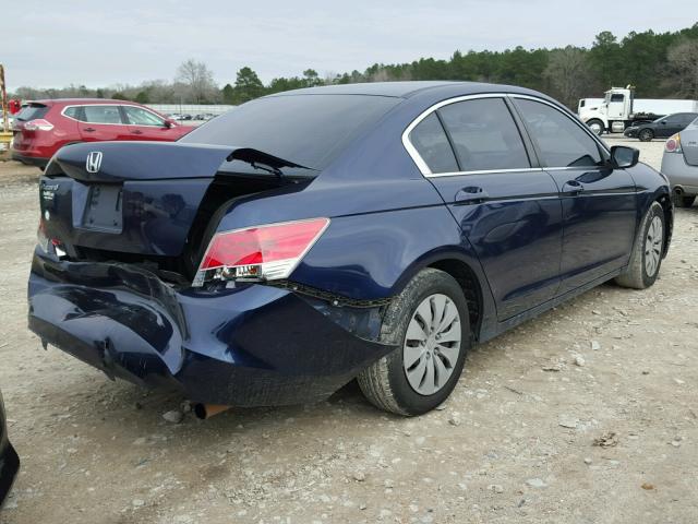 1HGCP2F3XAA152385 - 2010 HONDA ACCORD LX BLUE photo 4