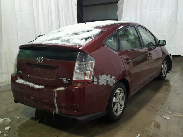 JTDKB20U557013486 - 2005 TOYOTA PRIUS RED photo 4
