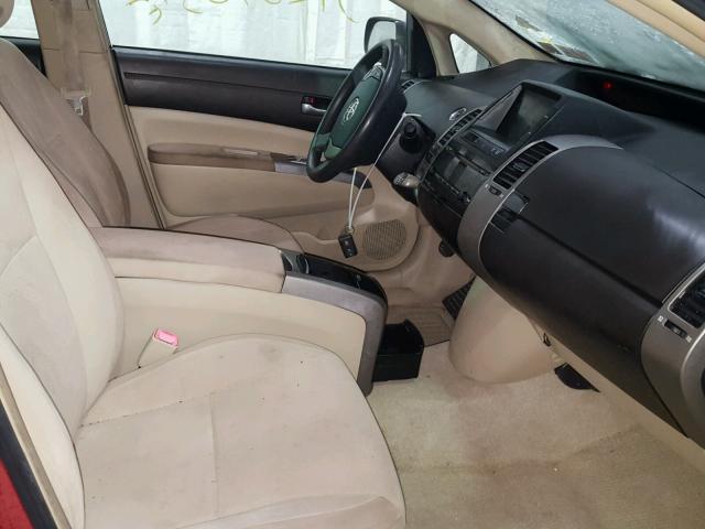 JTDKB20U557013486 - 2005 TOYOTA PRIUS RED photo 5