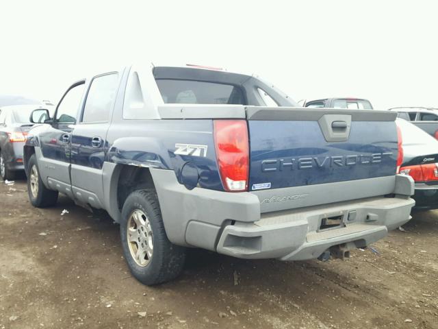 3GNEK13T32G150797 - 2002 CHEVROLET AVALANCHE BLUE photo 3