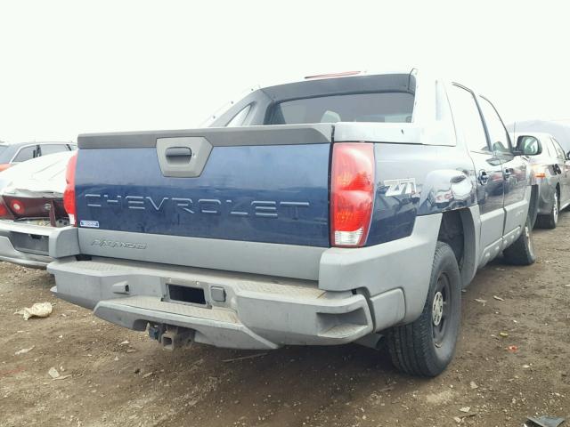 3GNEK13T32G150797 - 2002 CHEVROLET AVALANCHE BLUE photo 4