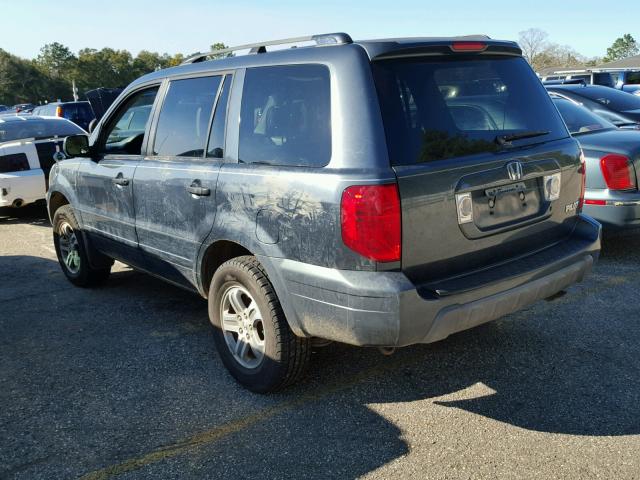 5FNYF18505B024377 - 2005 HONDA PILOT EXL CHARCOAL photo 3