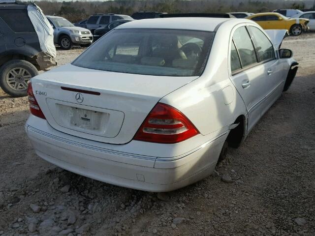 WDBRF61J83F394184 - 2003 MERCEDES-BENZ C 240 WHITE photo 4