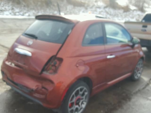 3C3CFFBR9DT523444 - 2013 FIAT 500 SPORT ORANGE photo 4