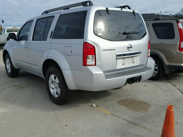 5N1AR18U48C637230 - 2008 NISSAN PATHFINDER SILVER photo 3