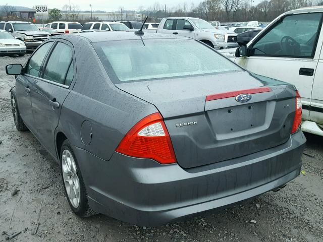 3FAHP0HA8BR223455 - 2011 FORD FUSION SE GRAY photo 3