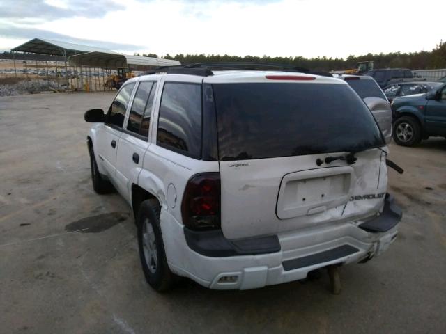 1GNDS13S622475634 - 2002 CHEVROLET TRAILBLAZE WHITE photo 3